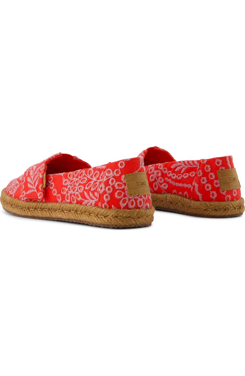 TOMS Kids' Alparagata Rope Sneaker, Alternate, color, Red