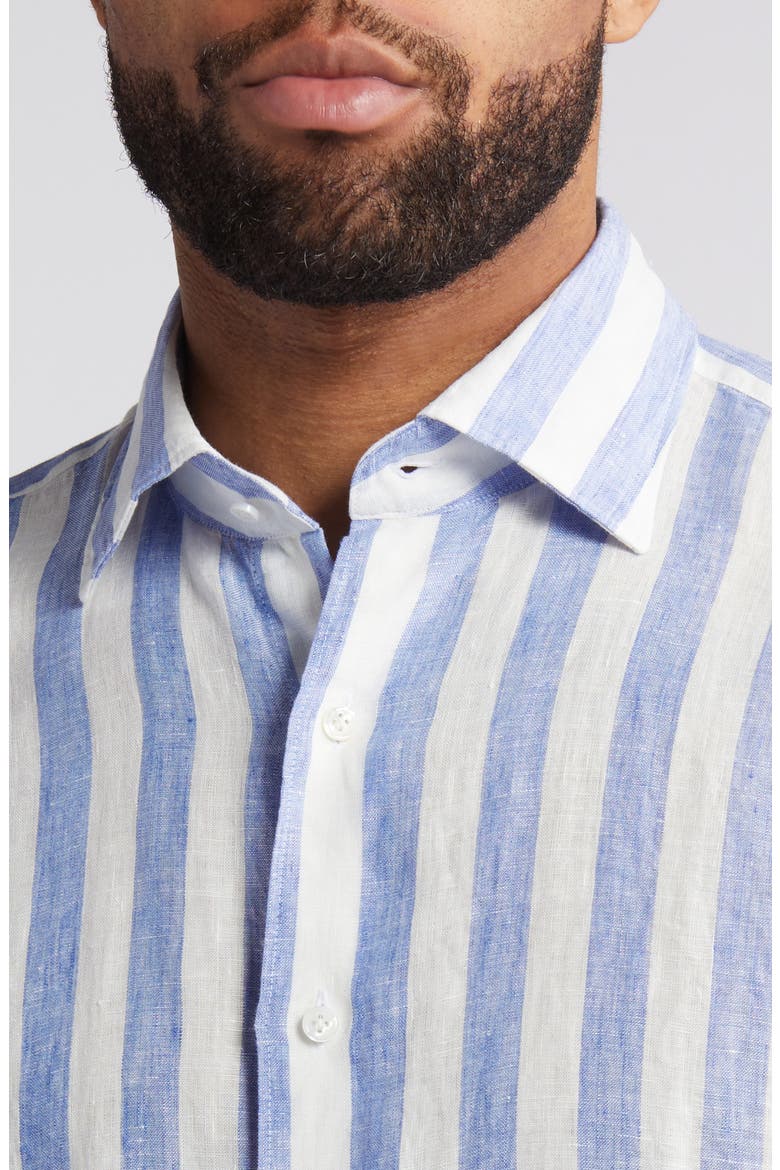 Crown Crafted Nils Linen Button-Up Shirt, Alternate, color, CASCADE BLUE