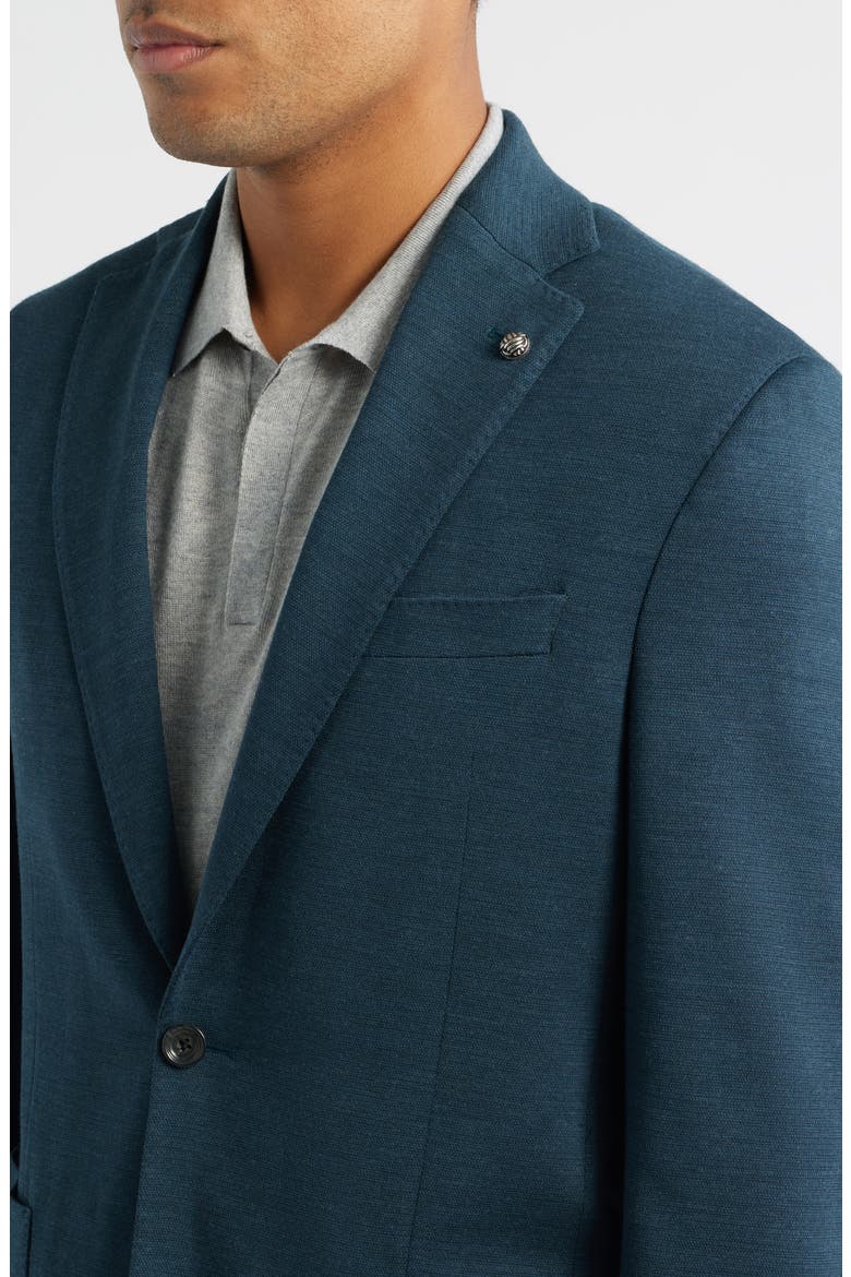 Hartford Teal Mélange Knit Wool Sport Coat, Alternate, color, DARK TEAL