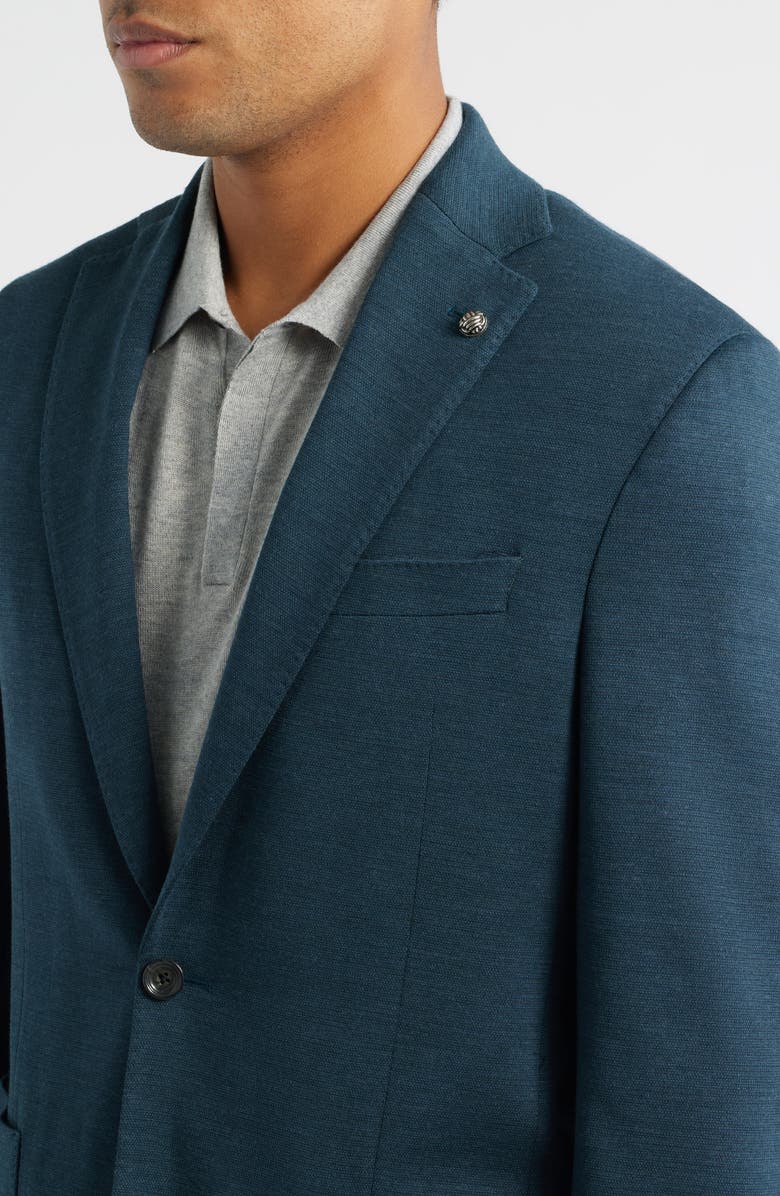 Jack Victor Hartford Teal Mélange Knit Wool Sport Coat, Alternate, color, Dark Teal