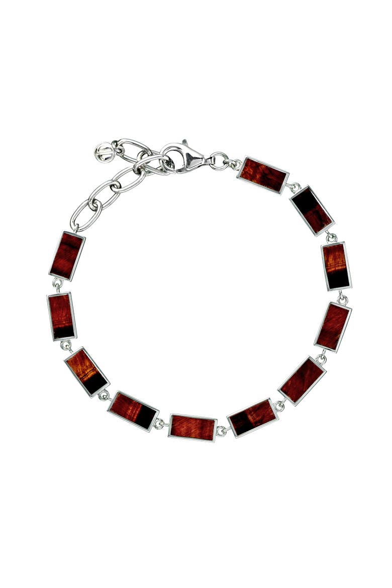 Dash Rectangle Link Bracelet, Main, color, RED