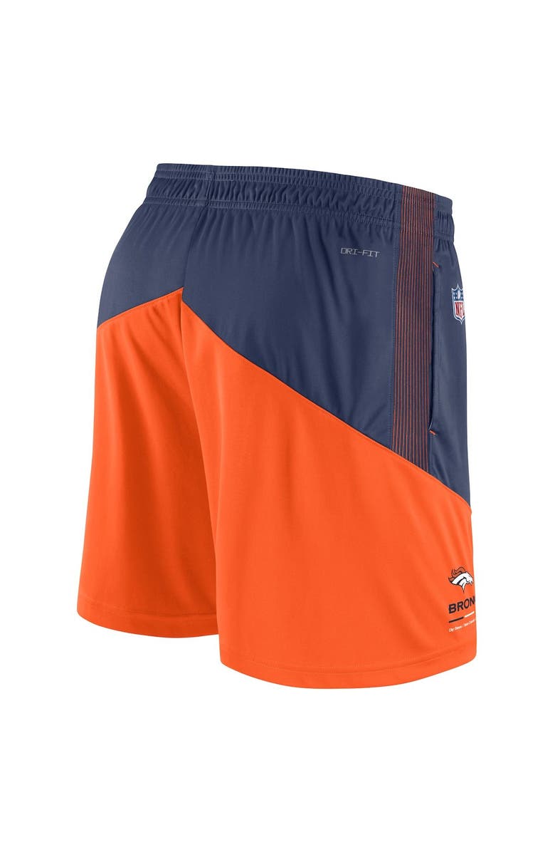 Nike Men's Nike Navy/Orange Denver Broncos Sideline Primary Lockup Performance Shorts, Alternate, color, 