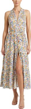 Change of Scenery Tracy Cotton Printed Tiered Midi Shirtdress