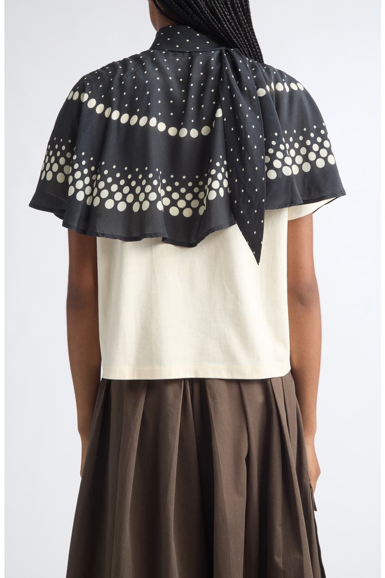 Elly Polka Print Cape T-Shirt, Alternate, color, BLACK MULTI