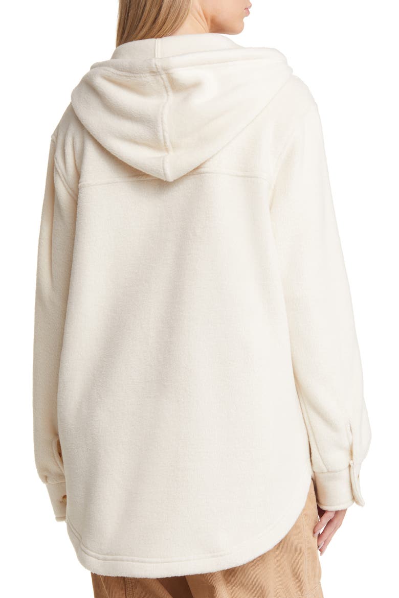 Hooded Fleece Shacket, Alternate, color, IVORY