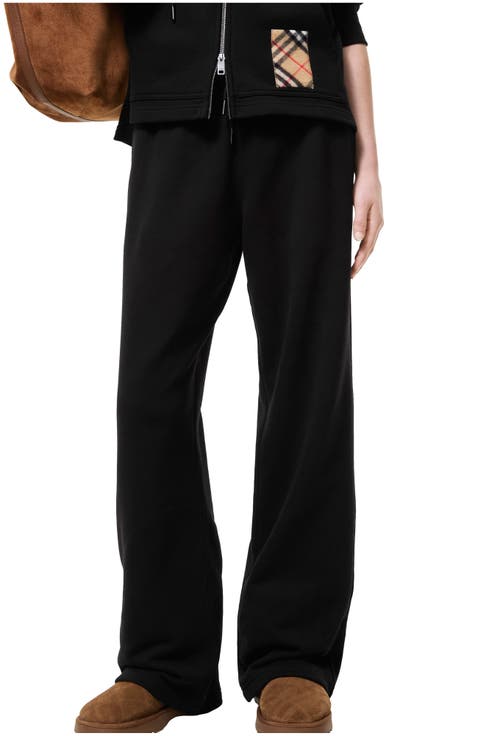 Check Label Cotton Track Pants