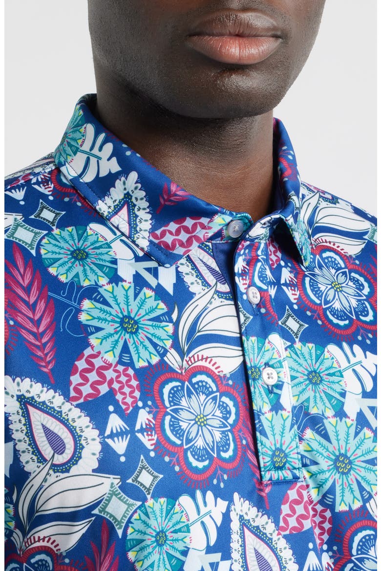 Festival Floral Performance Golf Polo, Alternate, color, TWILIGHT