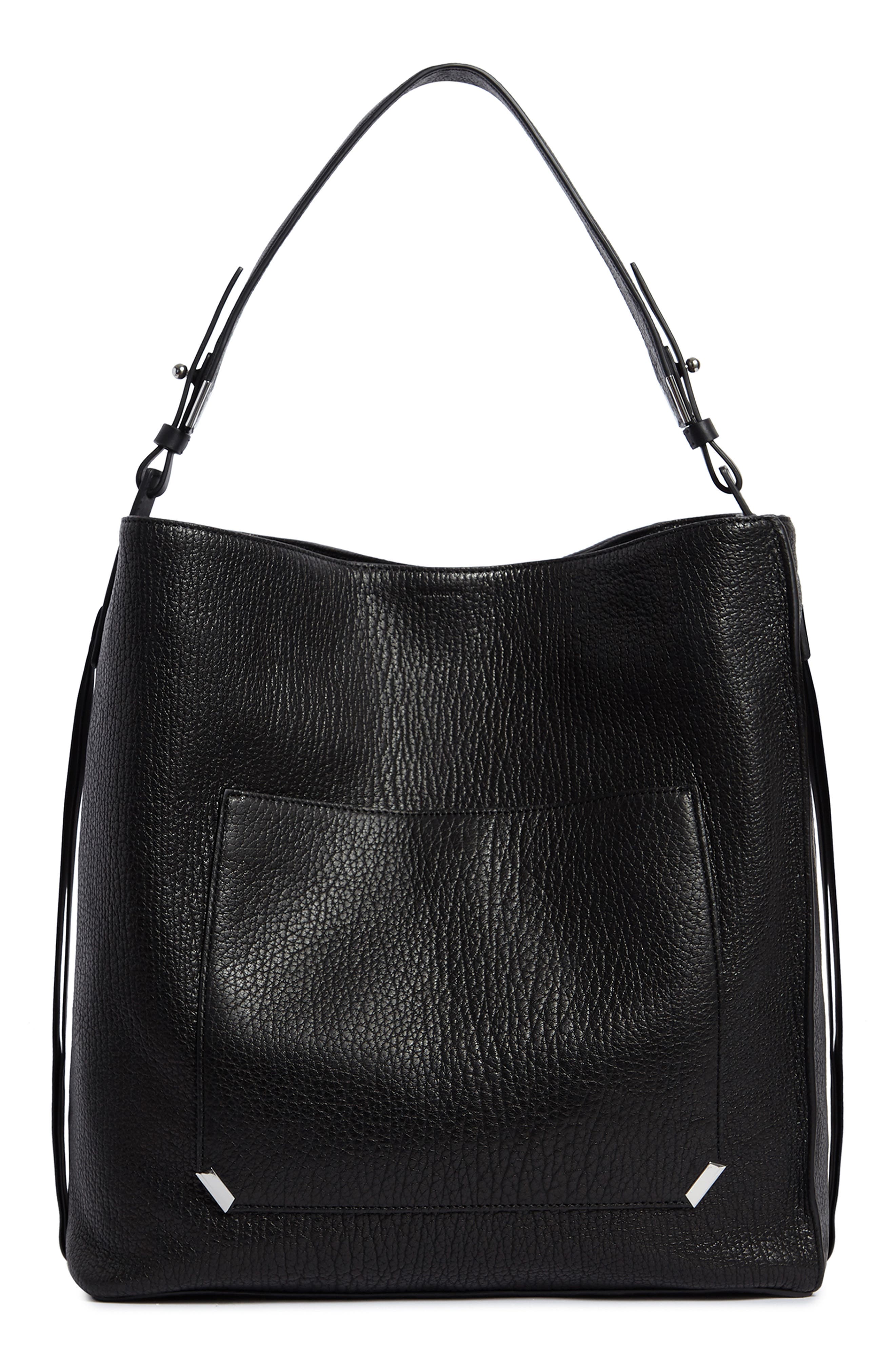AllSaints Vincent N/S Leather Tote, Main, color, 