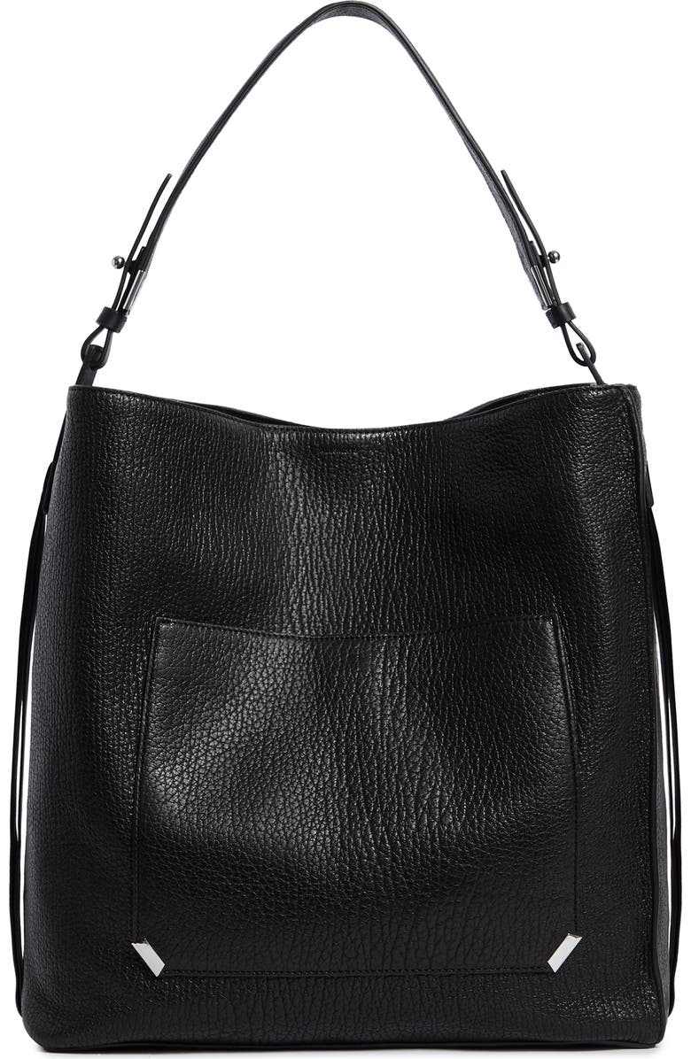 AllSaints Vincent N/S Leather Tote, Main, color,