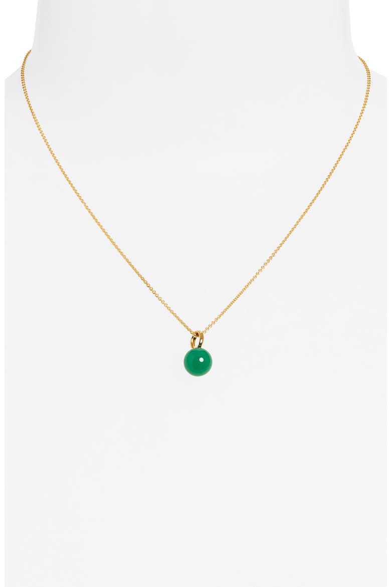 Gemstone Pendant Necklace, Alternate, color, 18CT GOLD VERMEIL / GREEN ONYX