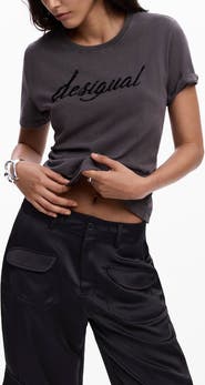 Desigual Embellished Cotton Graphic T-Shirt