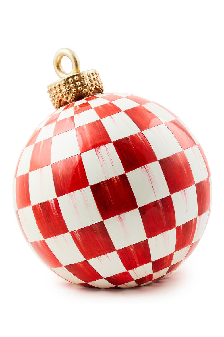 Red Check Tabletop Ornament, Main, color, RED
