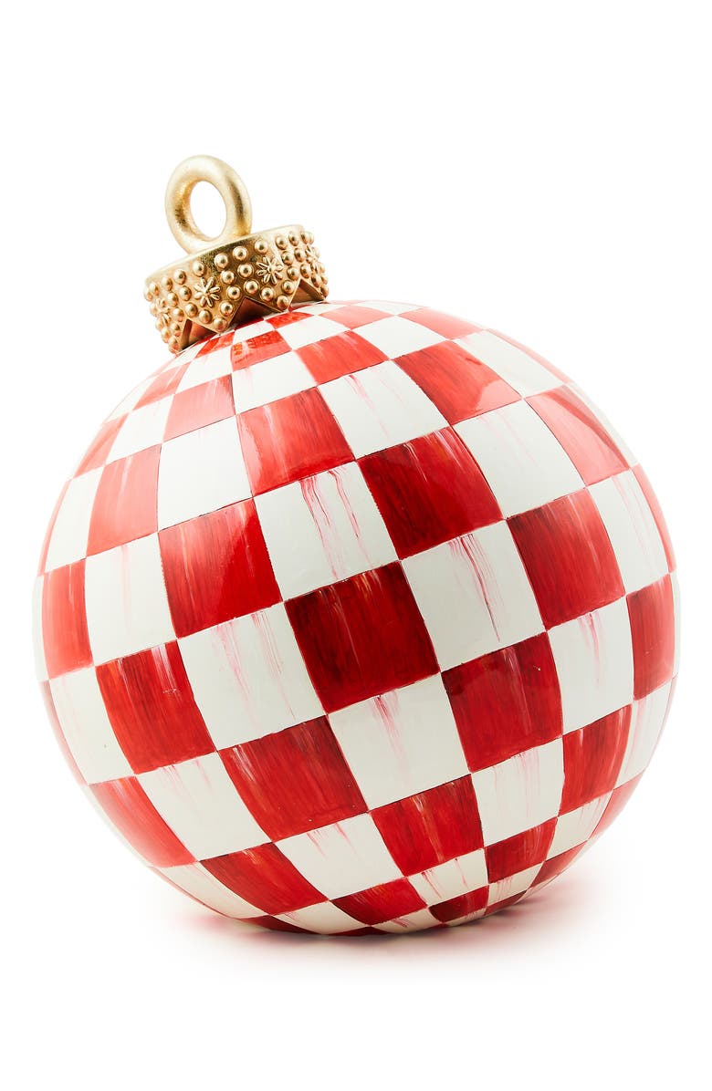 MACKENZIE CHILDS Red Check Tabletop Ornament, Main, color, Red