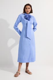 Karen Millen Rosette Woven Shirt Maxi Dress