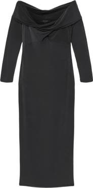 AllSaints Delta Off the Shoulder Long Sleeve Maxi Dress