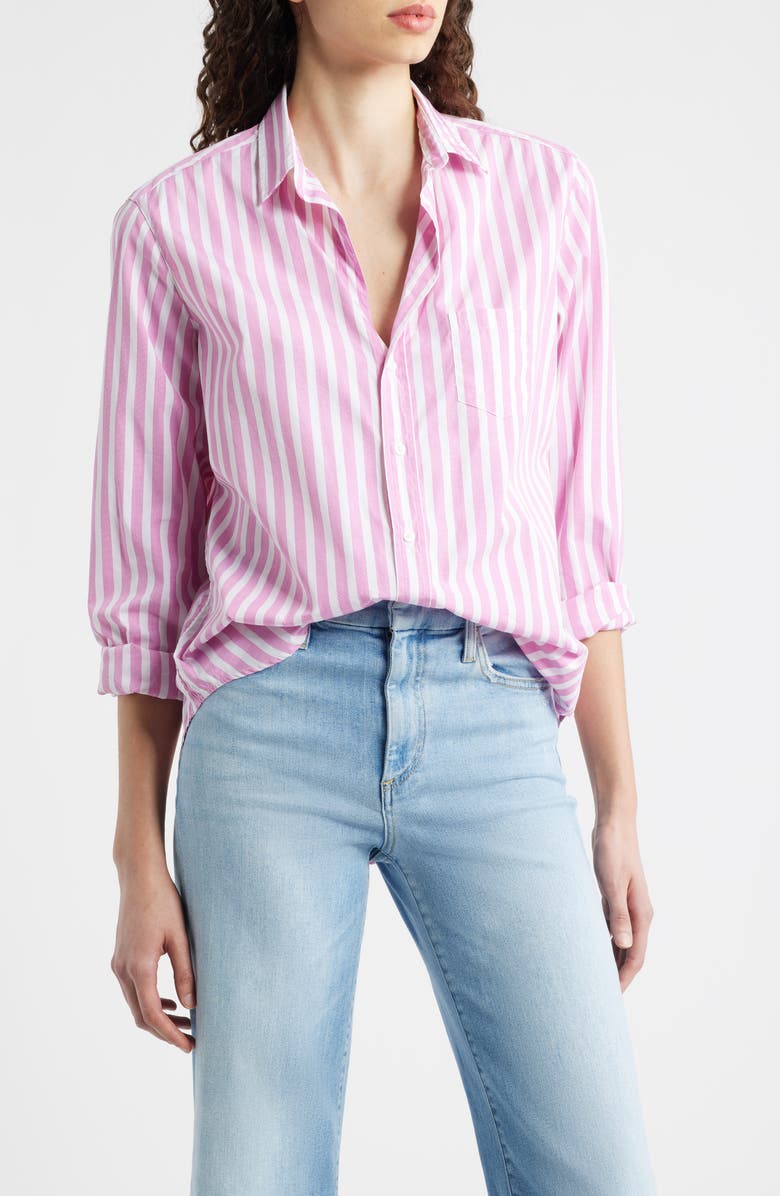 Frank & Eileen Eileen Relaxed Button-Up Shirt, Main, color, Stripe White/Pink