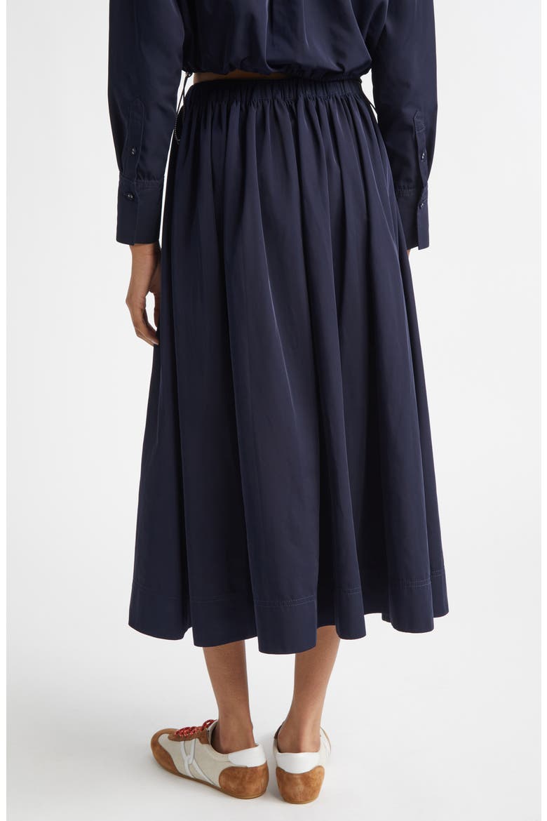 Bates Taffeta Midi Skirt, Alternate, color, NAVY