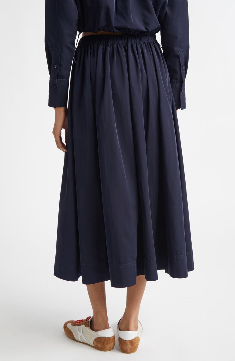 Veronica Beard Bates Taffeta Midi Skirt, Alternate, color, Navy