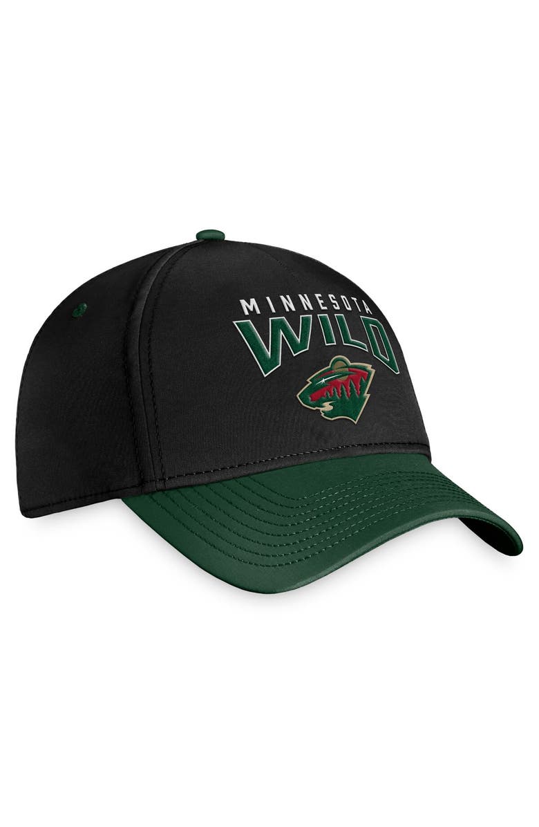 FANATICS Men's Fanatics Branded Black/Green Minnesota Wild Fundamental 2-Tone Flex Hat, Alternate, color,
