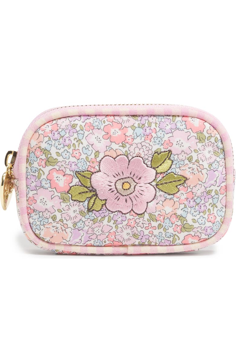 Stoney Clover Lane x Liberty Micro Floral Embroidered Cotton Pouch, Main, color, Michelle
