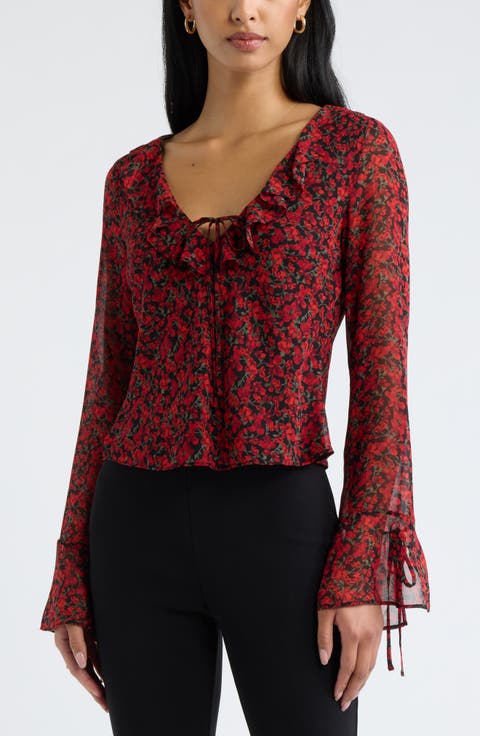 Ruffle Chiffon Top