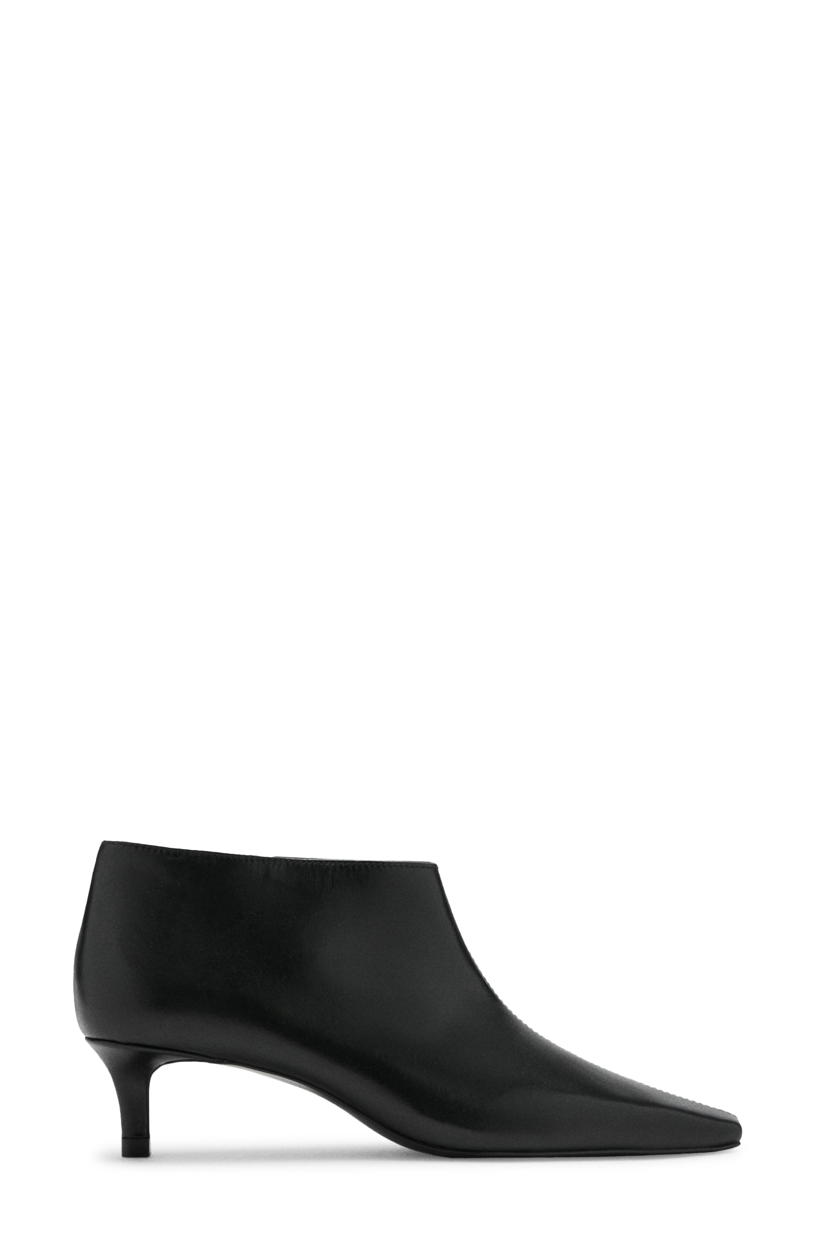 MANGO Kitten Heel Bootie, Alternate, color, Black