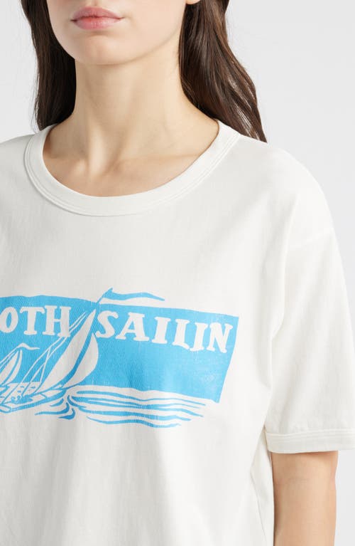 Daydreamer Smooth Sailin' Cotton Graphic T-shirt In White