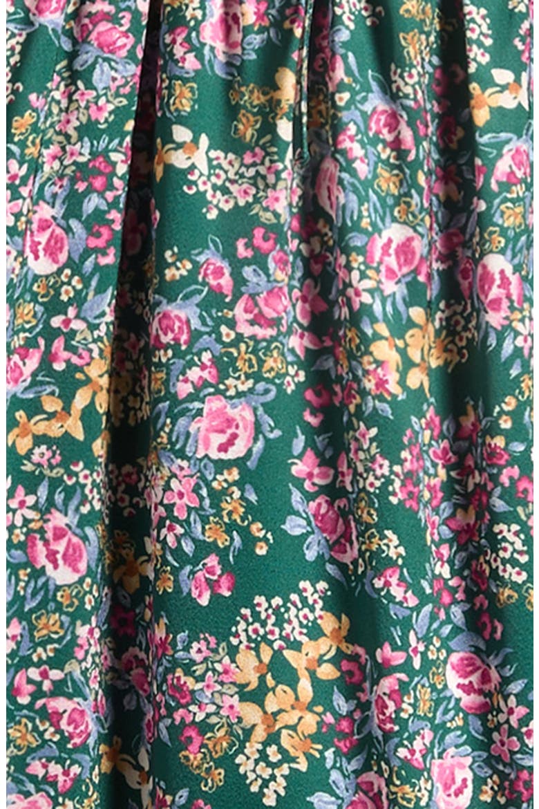Kids' Floral Ruffle Strap Maxi Dress, Alternate, color, GREEN