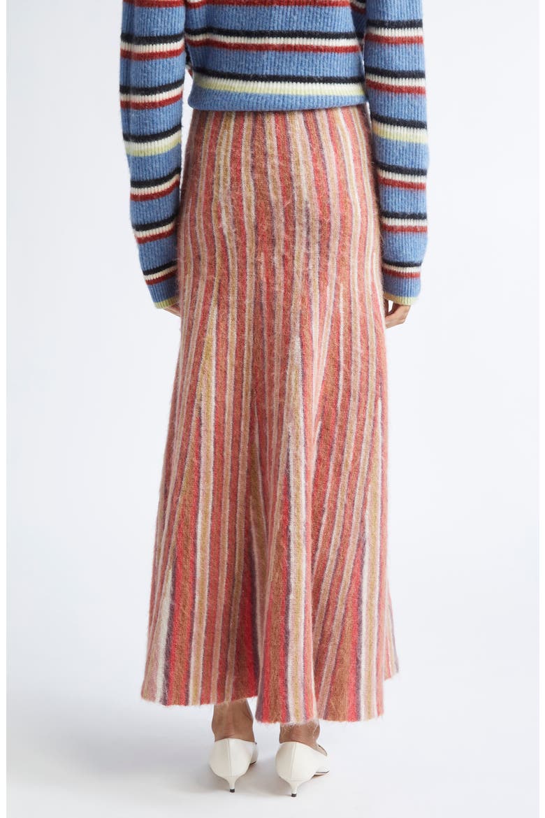 Zander Stripe Mohair & Alpaca Blend Sweater Skirt, Alternate, color, CAMEL MULTI