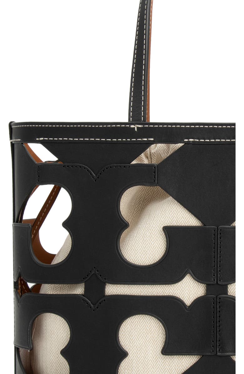 Tory Burch Ella Small Leather Cutout Logo Tote, Alternate, color,