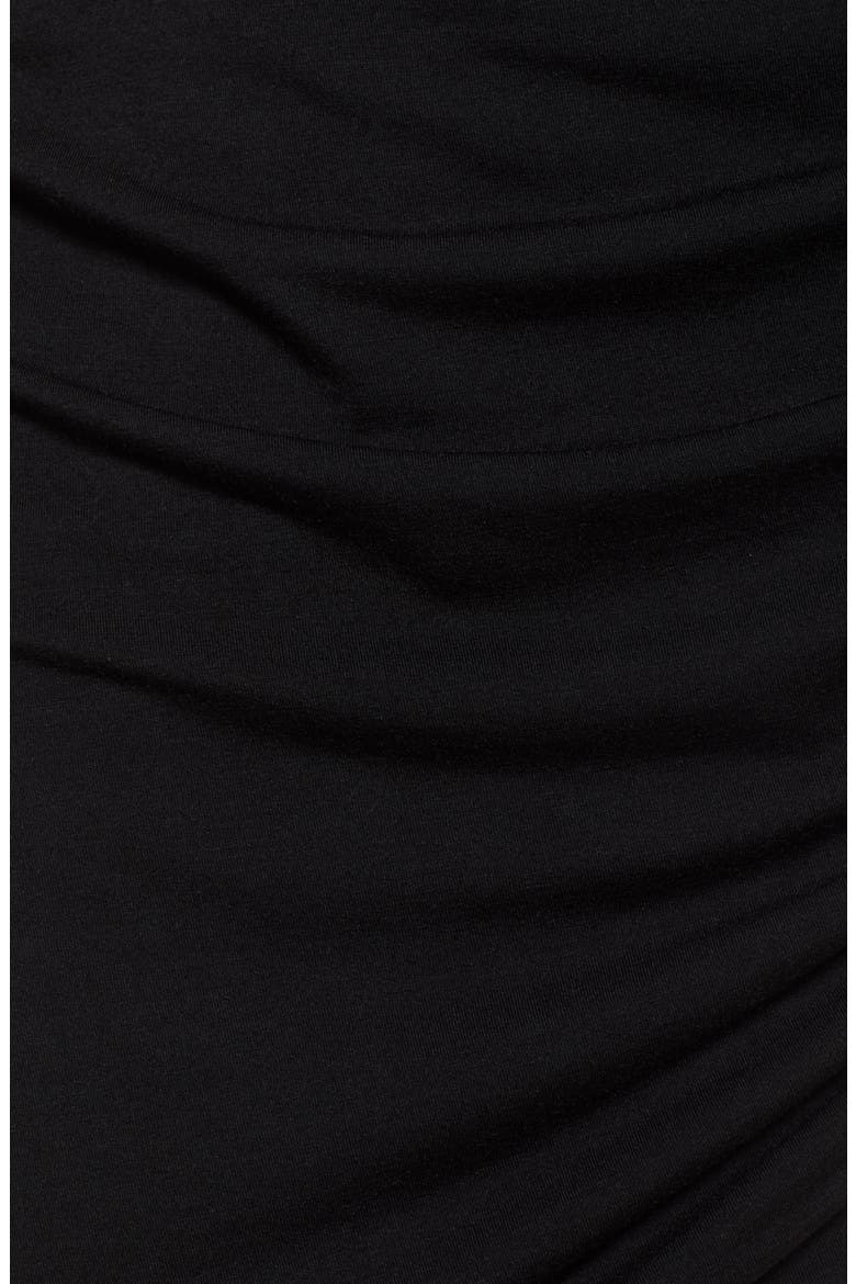 Shirred Side Midi Skirt, Alternate, color, BLACK
