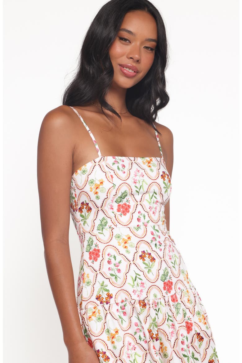 Botanique Floral Print Cotton Midi Sundress, Alternate, color, CORAL WILDFLOWER