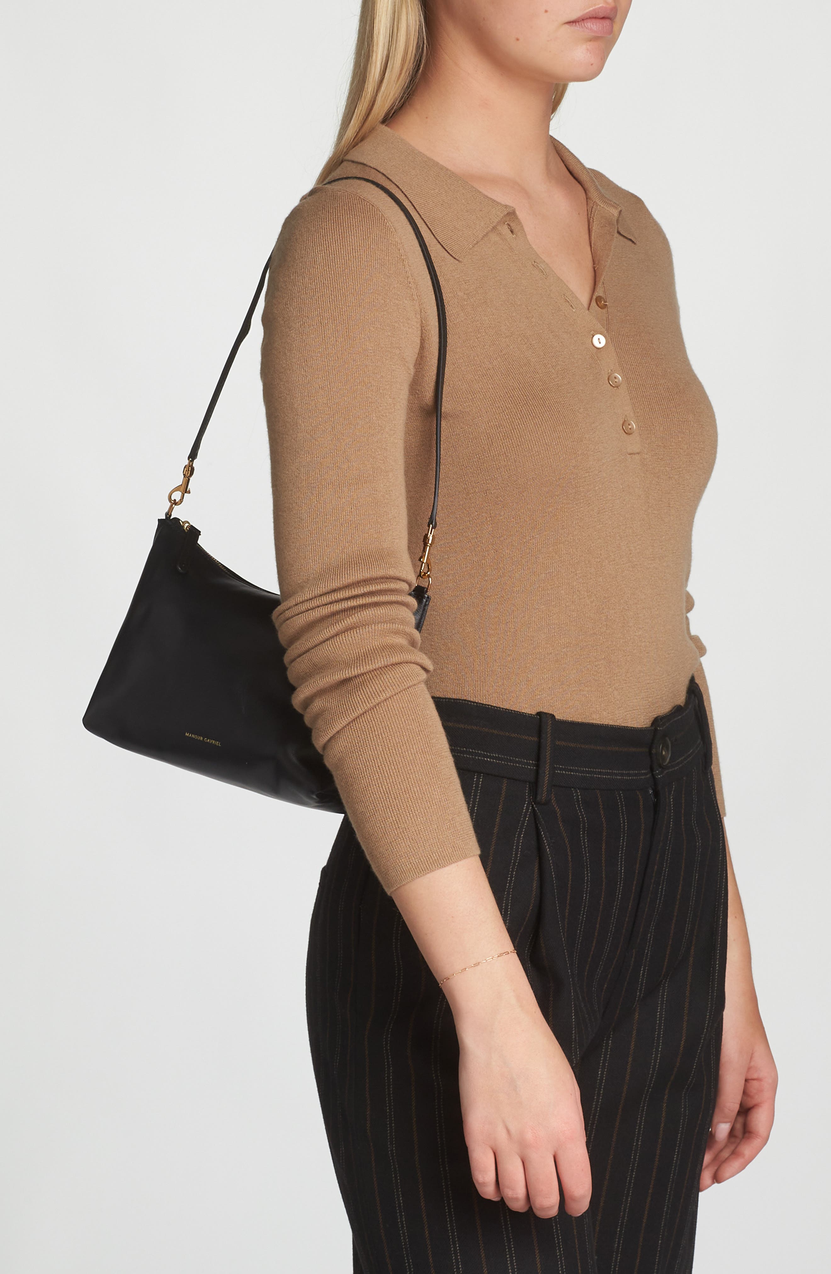 Mansur Gavriel Hera Leather Shoulder Bag, Alternate, color, 