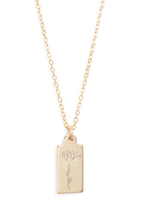 Tawney Birth Flower Pendant Necklace