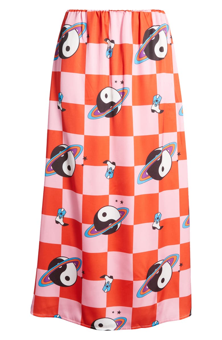 Dressed in Lala It Girl Cosmic Check Print Skirt, Alternate, color,