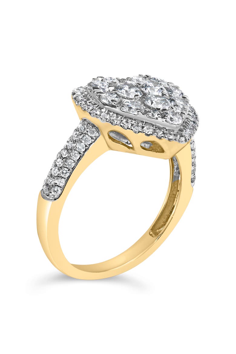 14K Yellow Gold 1 1/2 Cttw Diamond Heart Shaped Composite Ring, Alternate, color, Yellow Gold