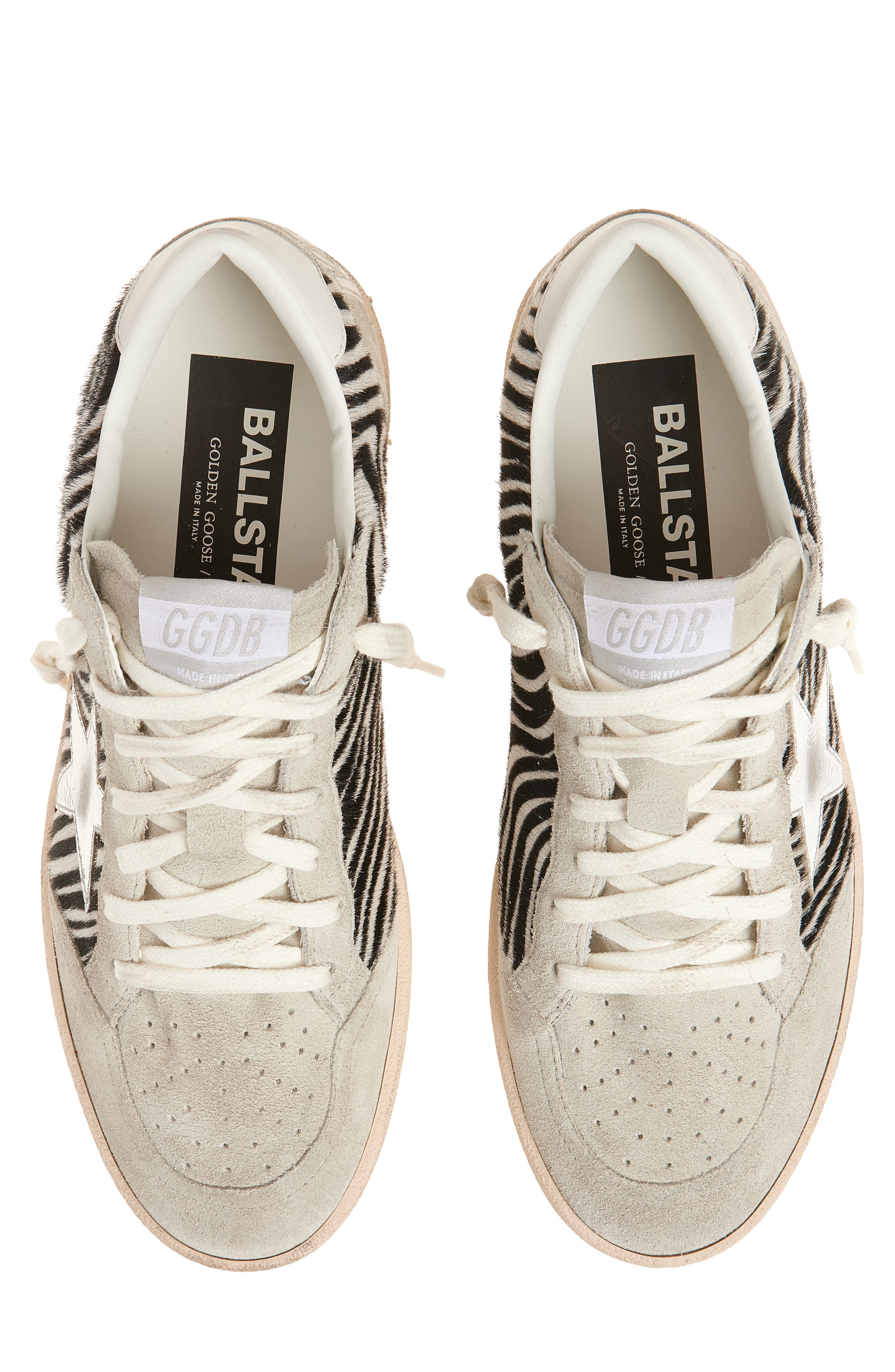 Golden Goose Ball Star Genuine Calf Hair Sneaker, Alternate, color, Zebra