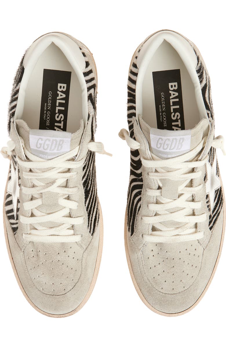 Golden Goose Ball Star Genuine Calf Hair Sneaker, Alternate, color, Zebra