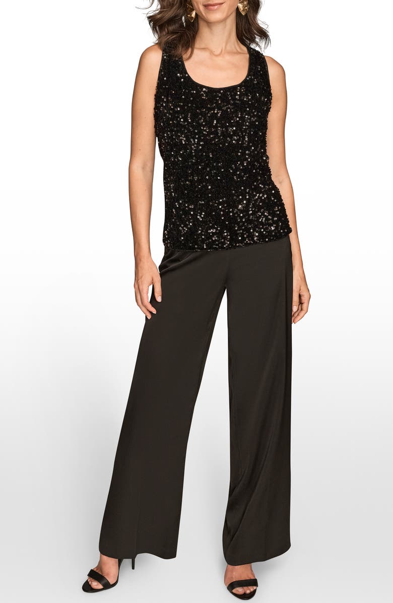 Donna Karan New York Sequin Tank, Alternate, color, Black
