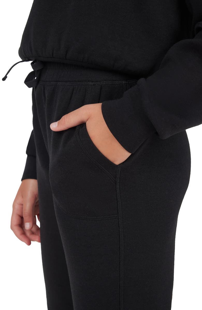 90 DEGREE BY REFLEX Kids' Scuba Knit Hoodie & Joggers Set, Alternate, color, Black