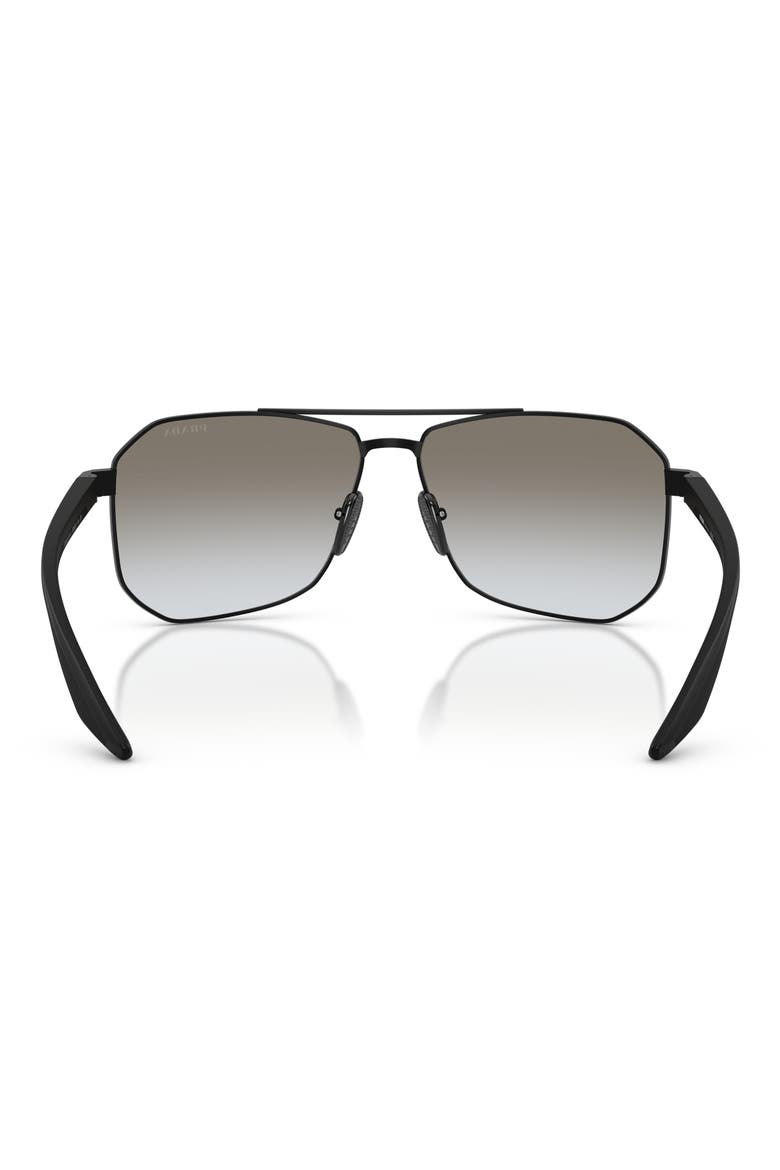 62mm Gradient Pilot Sunglasses, Alternate, color, MATTE BLACK