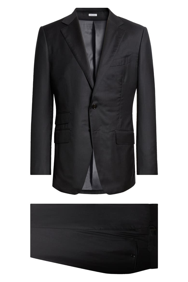 O'Connor Super 140s Wool Master Twill Suit, Main, color, NAA BLACK