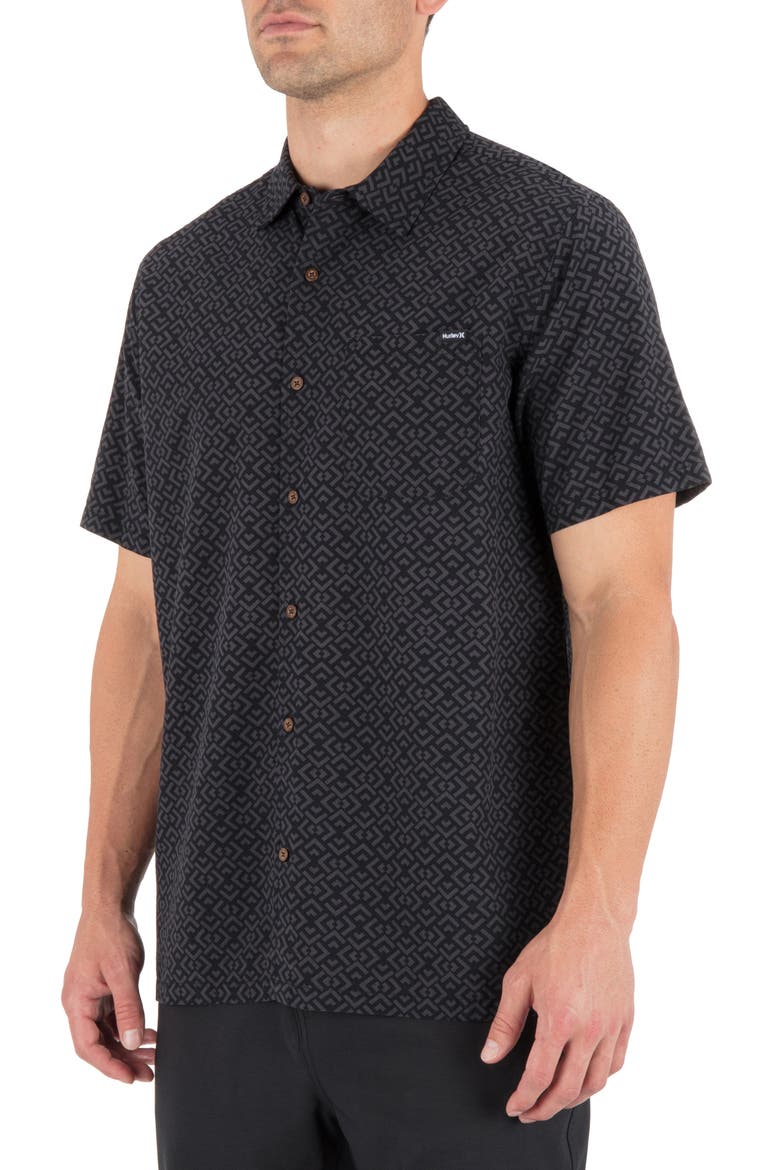 Incon Aero Short Sleeve Button-Up Shirt, Alternate, color, BLACK
