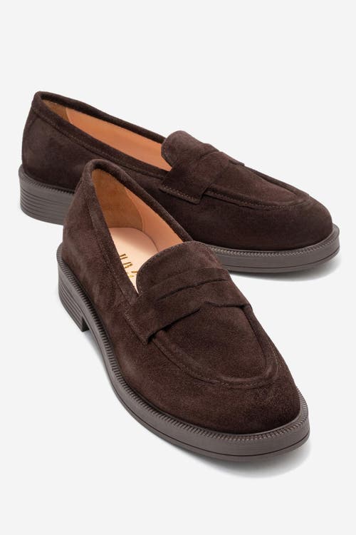 Forever & Always Shoes Bree Platform Penny Leather Loafer In Brown