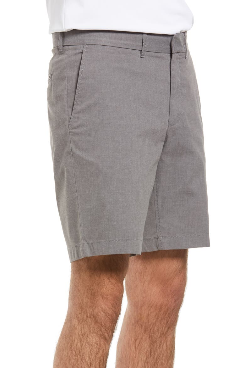 Slim Fit CoolMax® Flat Front Performance Chino Shorts, Alternate, color, GREY TORNADO