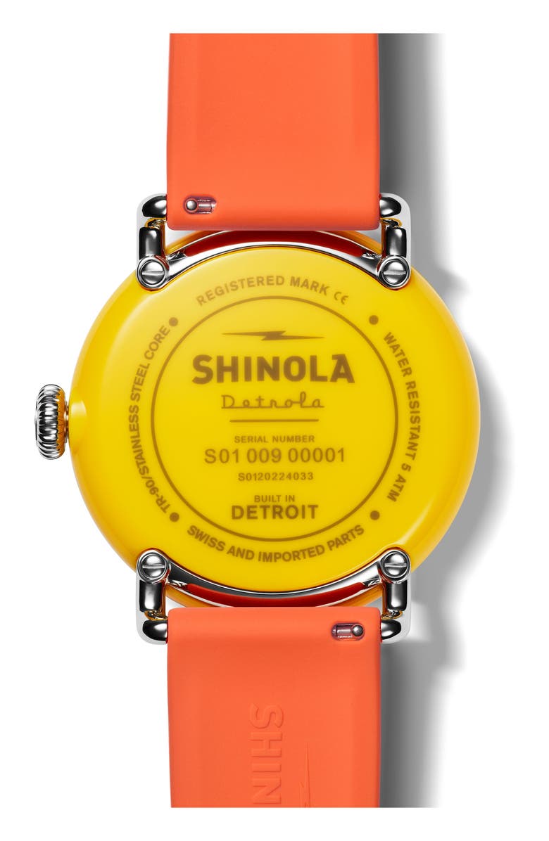 Shinola Detrola The Free Skate Silicone Strap Watch, 43mm, Alternate, color,