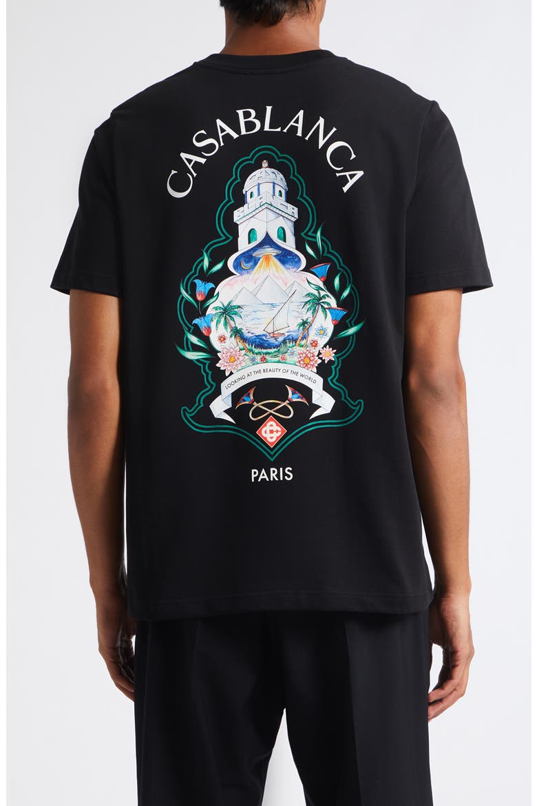 Classic Fit Hotel Emblem Organic Cotton Graphic T-Shirt, Alternate, color, BLACK JERSEY