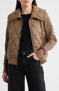 Bernardo Mixed Media Knit & Quilted Jacket