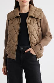 Bernardo Mixed Media Knit & Quilted Jacket