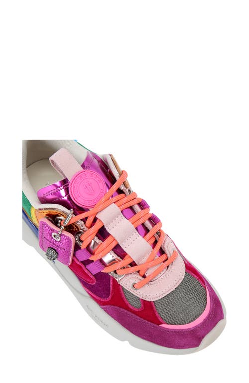 Kurt Geiger Kurt Runner Metallic-patch Sneakers In Pink